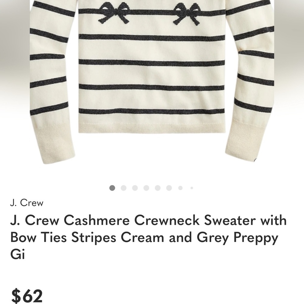 J Crew Striped Bow Cashmere Sweater🐇 - Picture 14 of 15